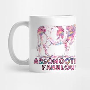 Absomootely fabulous cow floral pink and black Mug